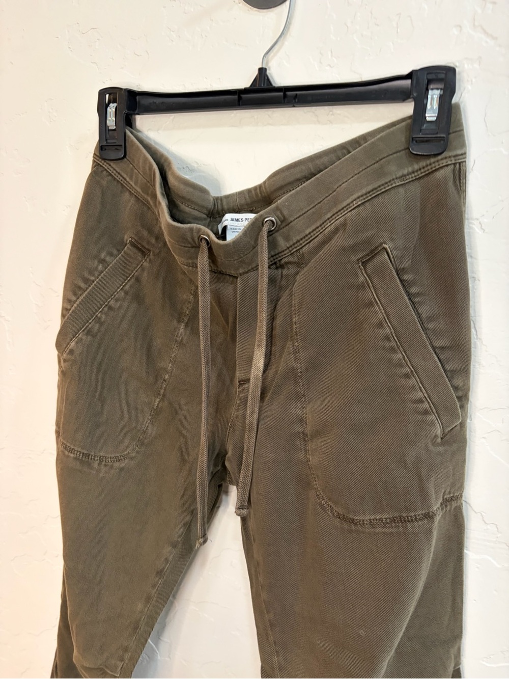 James Perse Olive Straight-Leg Drawstring Pants